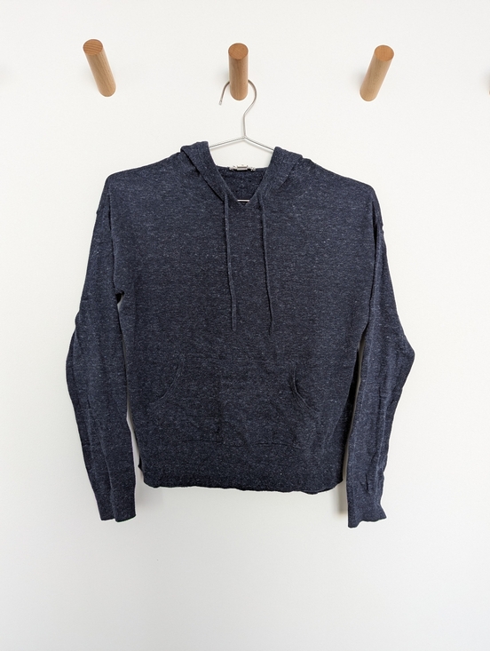 GAP Tops - Gap Cropped Knit Hooded Sweater – Navy, Women's XS